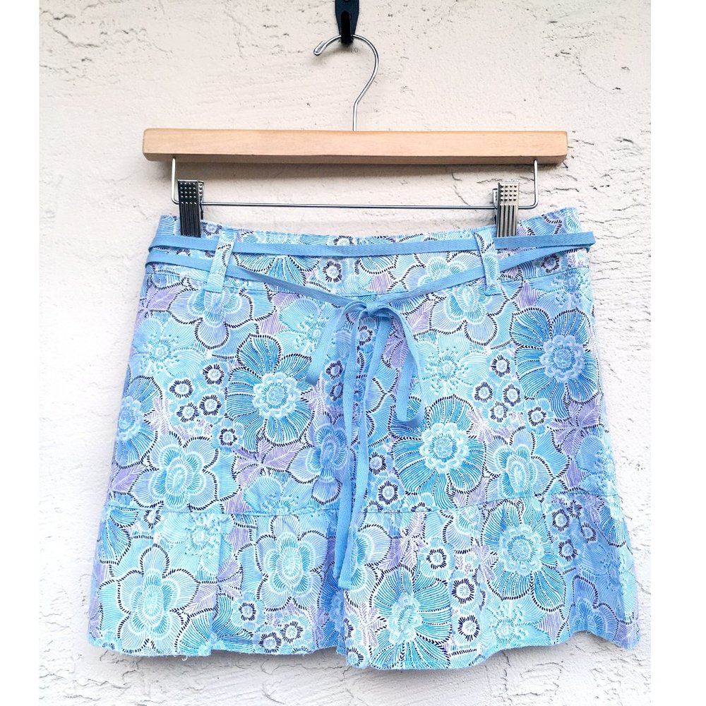 SO Floral Poplin Short Skirt w Ruffles (Juniors 5)